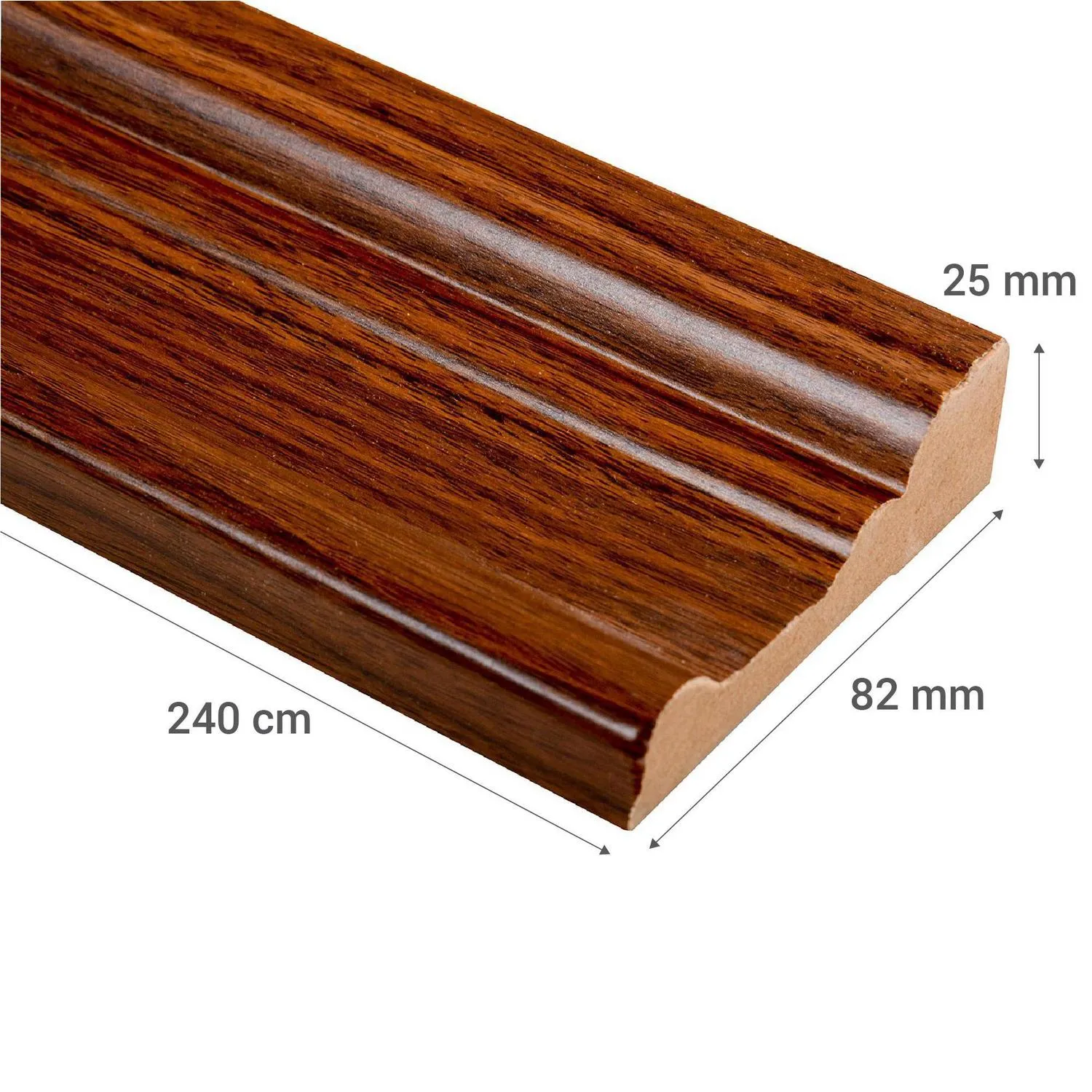 GUARDAPOLVO GP387 MDF FOLIO NOGAL 25X82X2440mm - Imagen 2