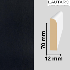GUARDAPOLVO MDF GP22 FOLIO NEGRO 12X70X2440mm