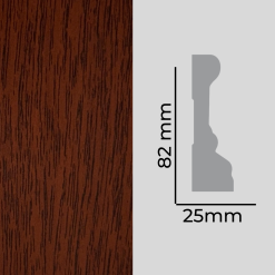 GUARDAPOLVO GP387 MDF FOLIO MERBAU 25X82X2440mm