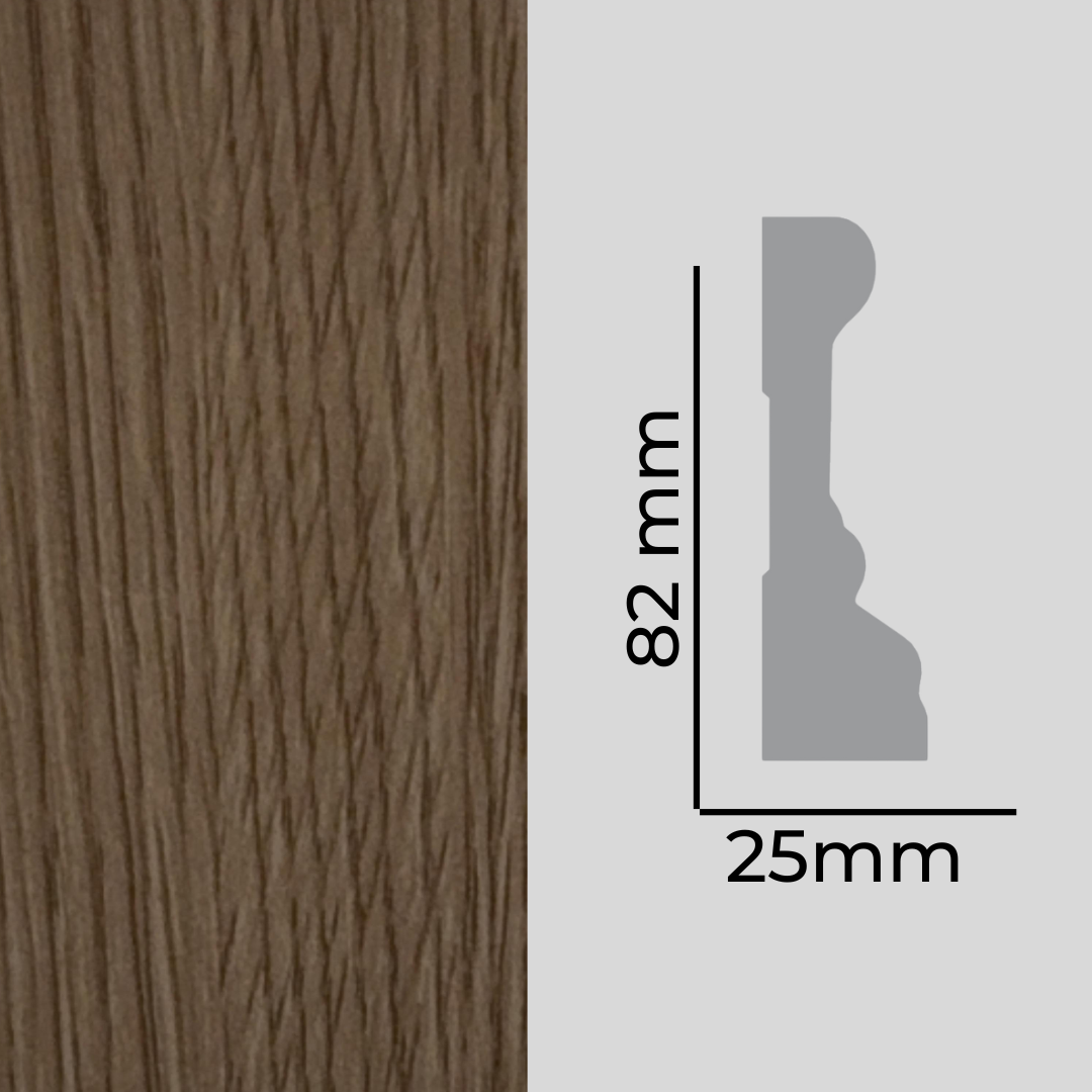 GUARDAPOLVO GP387 MDF FOLIO ROBLE GRAFITO 25X82X2440mm