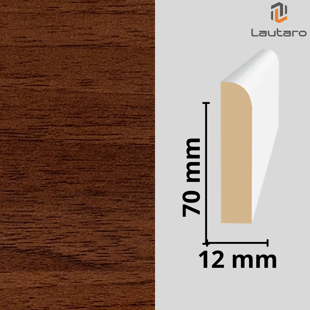 GUARDAPOLVO MDF GP22 FOLIO NOGAL 12X70X2440mm