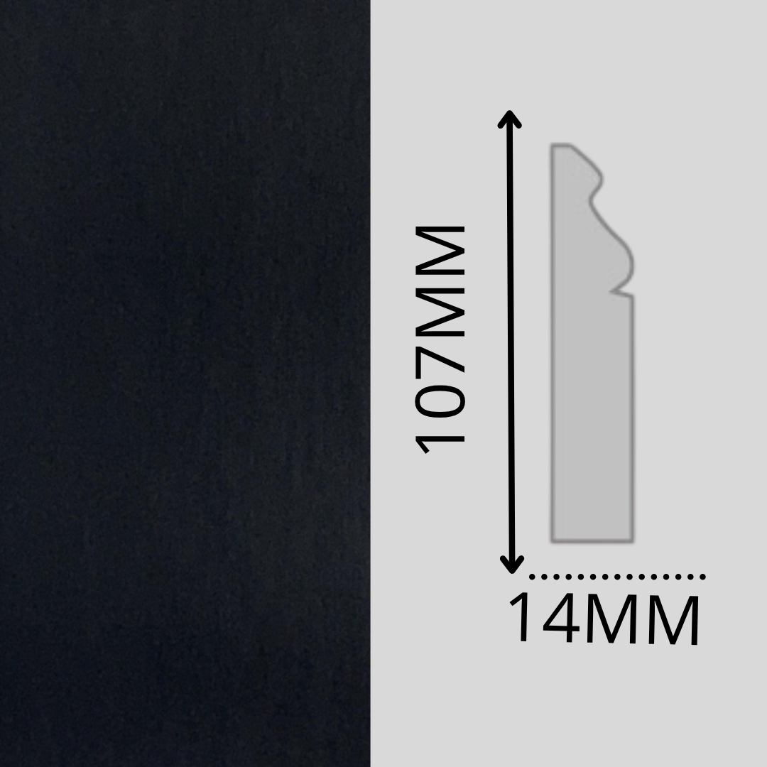 GUARDAPOLVO GP163 MDF FOLIO NEGRO 14X107X2440mm