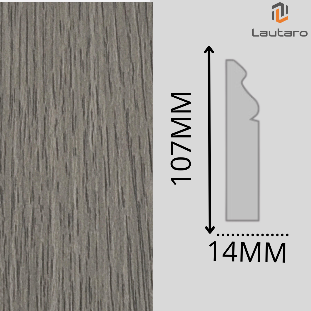 GUARDAPOLVO GP163 MDF FOLIO GRIS MARENGO 14X107X2440mm