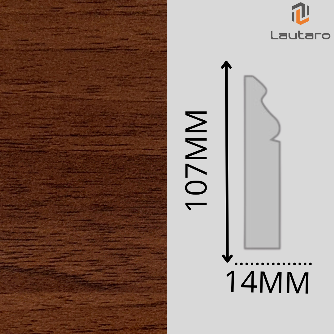 GUARDAPOLVO GP163 MDF FOLIO NOGAL 14X107X2440mm