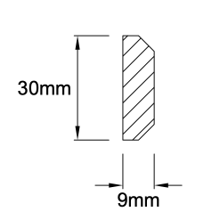 Alternative view of Cubrejunta Chaflán CJ13 Pino Finger 9x30x3000mm