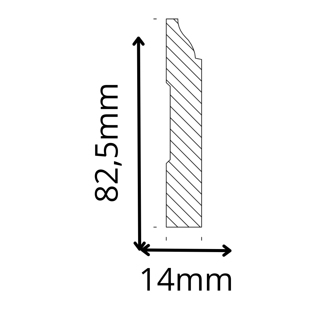 GUARDAPOLVO GP221 MDF PREPINTADO 14X82,5X2440mm - Imagen 2