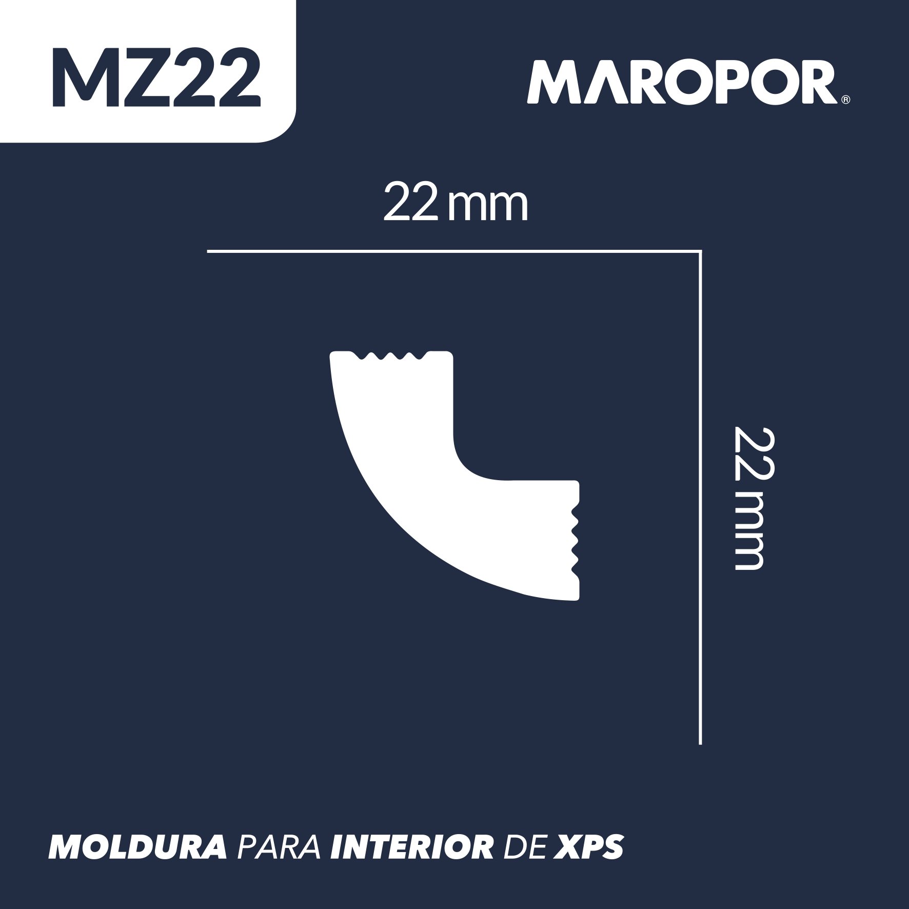 Cornisa MZ22 22x22mm